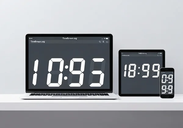 Online clock displayed on multiple screens