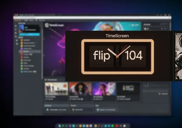 A flip clock theme used as an overlay on a live stream setup.