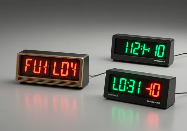 Various themes of TimeScreen displayed on different screens