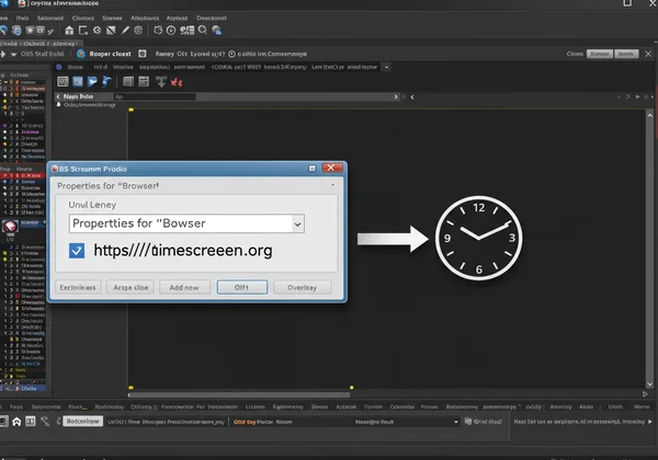 Adding a custom clock to OBS using a browser source.