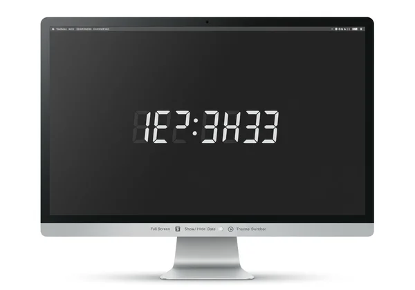 Online clock with full screen, date, theme, settings controls